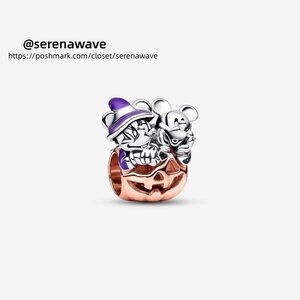Pandora Disney Mickey Mouse & Minnie Mouse Halloween Pumpkin Charm